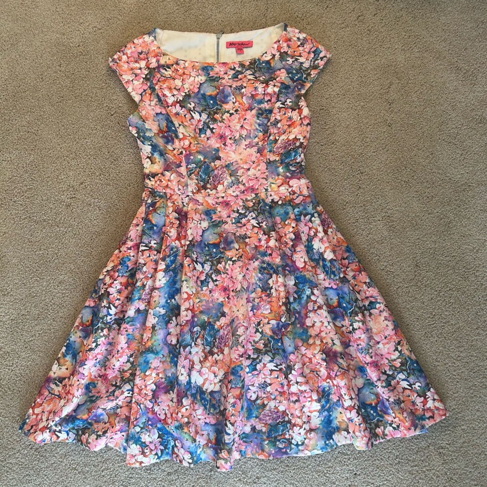 Betsey Jhonson mutli-color floral dress - size 4